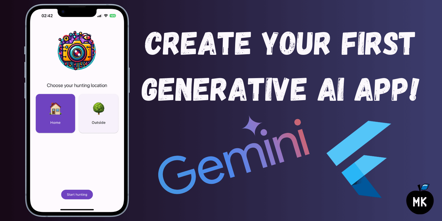 Header image - my first generative AI app created using Gemini and Flutter