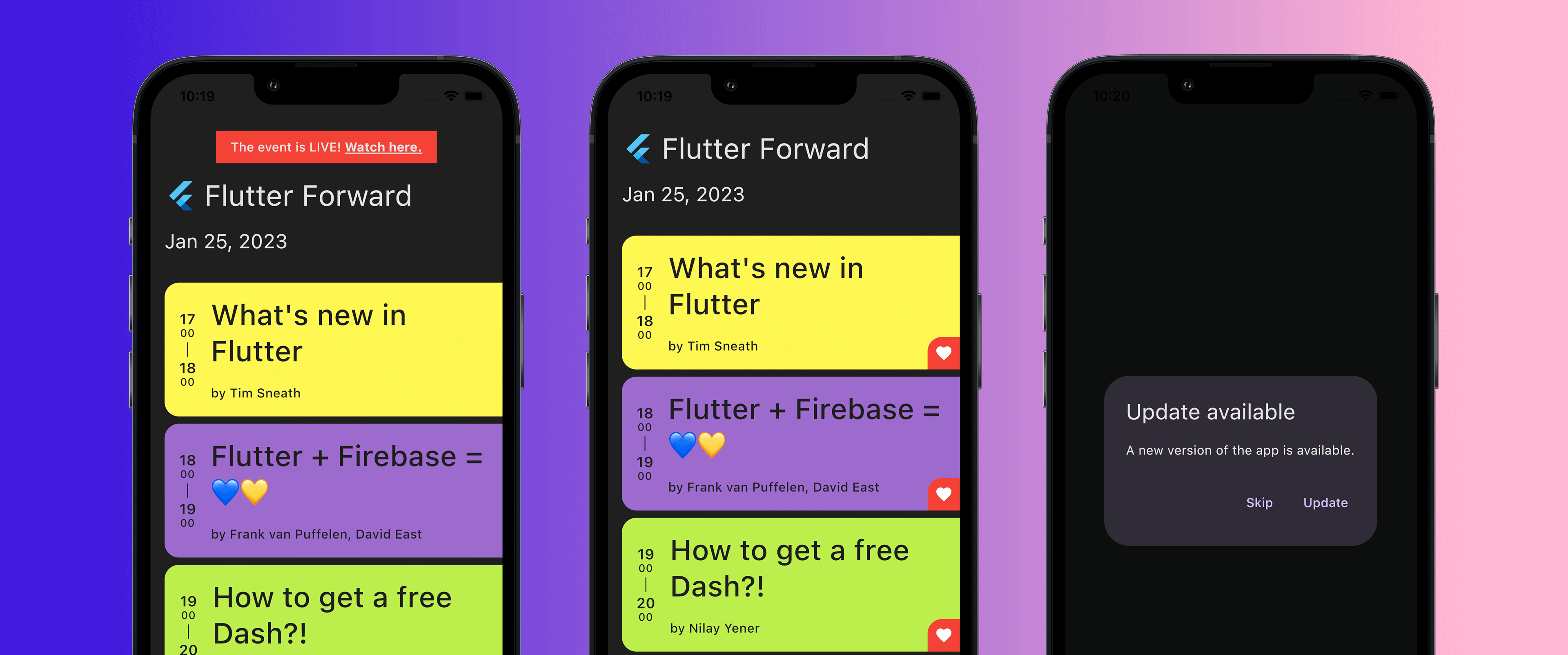 Flutter Forward agenda app header